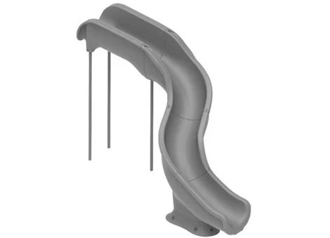 Global Pool Products RT15 STANDARD 8FT 2IN RIGHT HAND ROTO MOLDED LANDSCAPE POOL SLIDE GREY