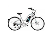 Huffy Everett + Women’s 27.5” Pedal-Assist Electric Comfort Bike – 36V, 350W, Silver