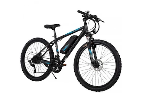 Huffy Transic + Adult 26" Pedal-Assist Electric Mountain Bike – 36V, 350W, Black