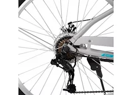 Huffy Everett + Women’s 27.5” Pedal-Assist Electric Comfort Bike – 36V, 350W, Silver