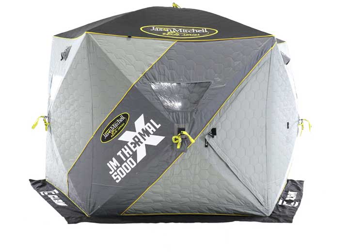 CLAM JASON MITCHELL X5000 THERMAL 4-6 PERSON 9’ PORTABLE HUB ICE FISHING SHELTER