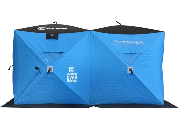 CLAM C-720 THERMAL 4-6 PERSON 6’X12’ PORTABLE HUB ICE FISHING SHELTER