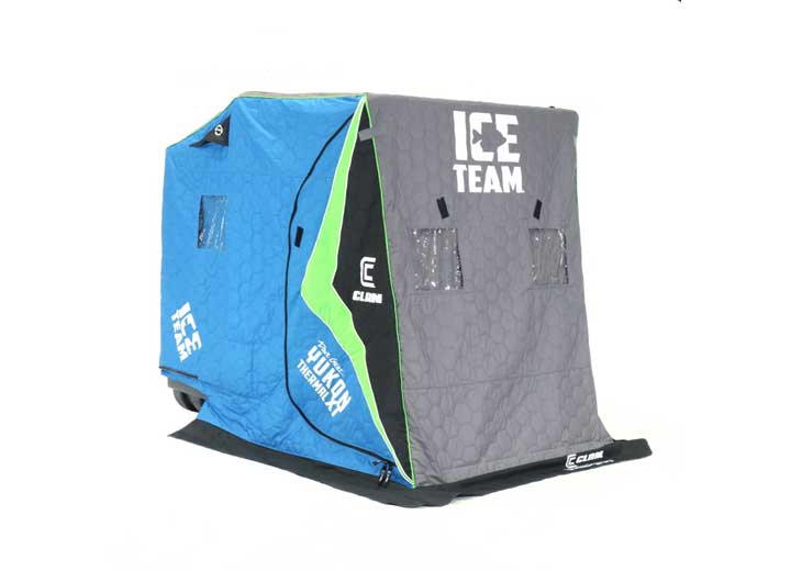 CLAM ICE TEAM YUKON XT THERMAL FISH TRAP 2 PERSON PORTABLE ICE FISHING SHELTER
