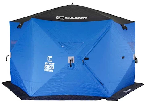 Clam C-890 Thermal 4-6 Person 11.5’ Portable Hub Ice Fishing Shelter