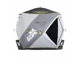 Clam Jason Mitchell X5000 Thermal 4-6 Person 9’ Portable Hub Ice Fishing Shelter