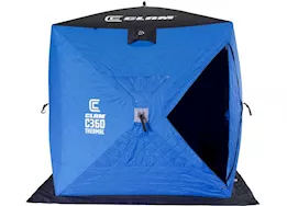 Clam C-360 Thermal 2-3 Person 6’x6’ Portable Hub Ice Fishing Shelter