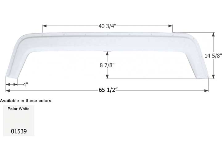 ICON REPLACEMENT TANDEM AXLE FENDER SKIRT FOR FLEETWOOD RVS - POLAR WHITE