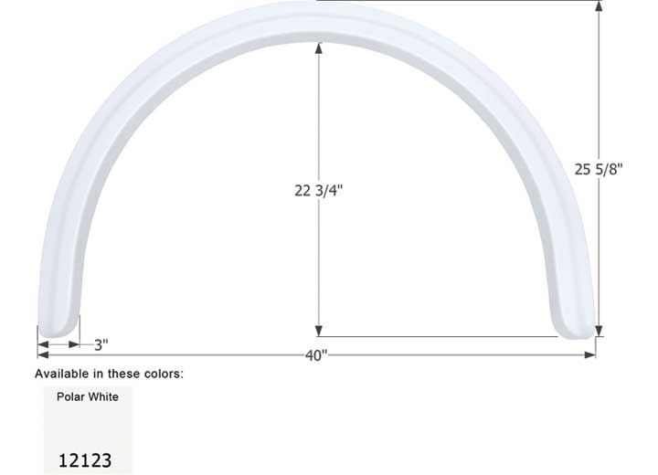 ICON REPLACEMENT SINGLE AXLE FENDER SKIRT FOR FOUR WINDS RVS - POLAR WHITE