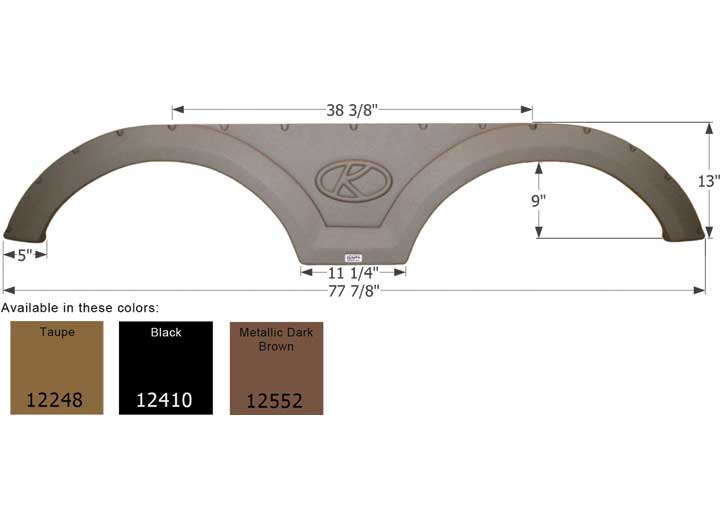 ICON REPLACEMENT TANDEM AXLE FENDER SKIRT FOR KEYSTONE RVS - TAUPE