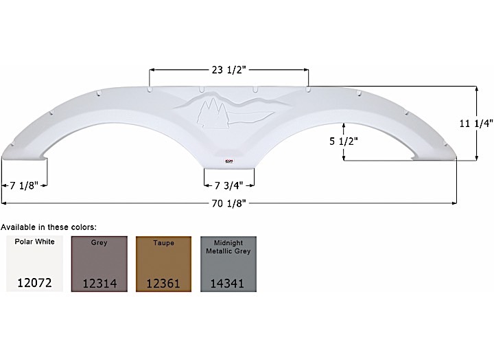 ICON REPLACEMENT TANDEM AXLE FENDER SKIRT FOR FOREST RIVER RVS - TAUPE