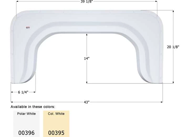 Icon Technologies Limited RV Fender skirt, single, icon, fs340, polar white Main Image