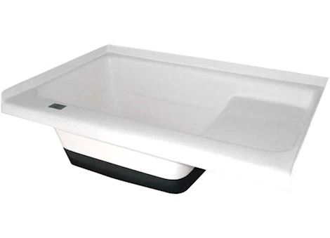 Icon Sit in Step RV Bath Tub with Left Hand Drain - Polar White