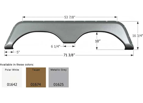 Icon Replacement Tandem Axle Fender Skirt for Jayco RVs - Metallic Gray Main Image