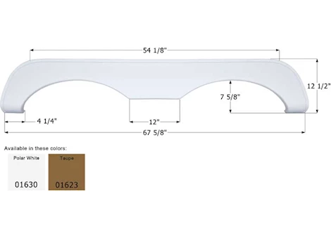 Icon Replacement Tandem Axle Fender Skirt for Mckenzie RVs - Polar White | 01630