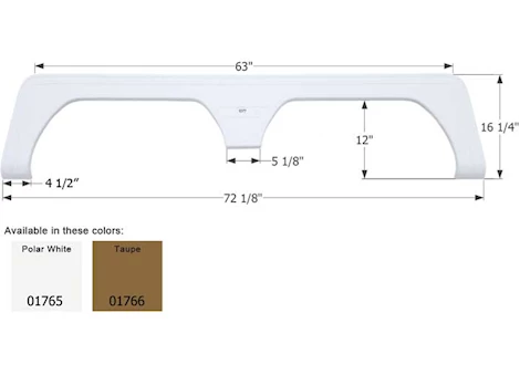 Icon Technologies Limited RV FENDER SKIRT, TANDEM, KEYSTONE, FS1765, TAUPE