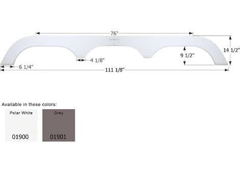 Icon Technologies Limited RV Fender skirt, triple, fleetwood, fs1900, polar white Main Image