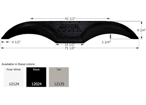 Icon Replacement Tandem Axle Fender Skirt for Thor RVs - Black Main Image