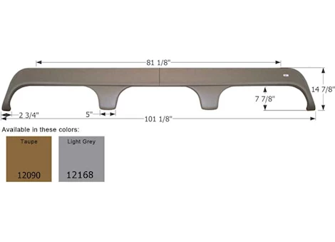 Icon Replacement Triple Axle Fender Skirt for Monaco & Holiday Rambler RVs - Taupe Main Image