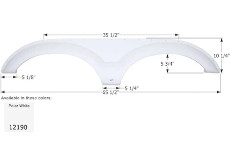 Icon Technologies Limited RV FENDER SKIRT, TANDEM, DUTCHMEN, FS2190, POLAR WHITE