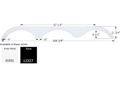 ICON REPLACEMENT TRIPLE AXLE FENDER SKIRT FOR HEARTLAND RVS - BLACK