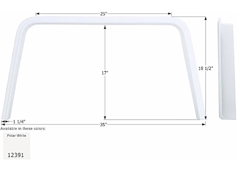 Icon Replacement Single Axle Fender Skirt for Coachmen RVs - Polar White|12391 Main Image
