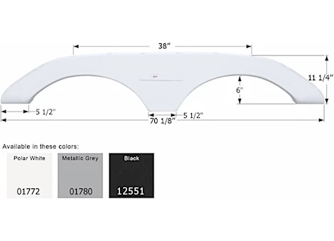 Icon Replacement Tandem Axle Fender Skirt for Keystone Montana RVs - Black Main Image