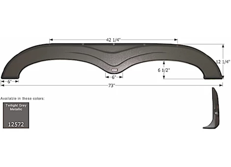 Icon Technologies Limited RV FENDER SKIRT, TANDEM, KEYSTONE, FS2572, TWILIGHT GREY MET