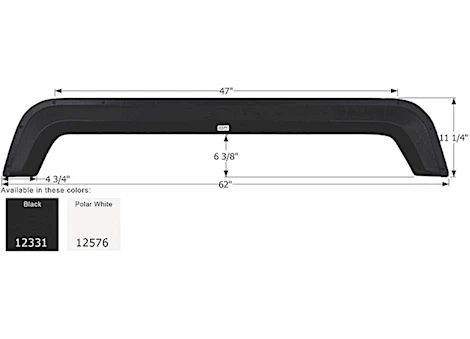 Icon Technologies Limited RV FENDER SKIRT, TANDEM, SKYLINE, FS2331, POLAR WHITE