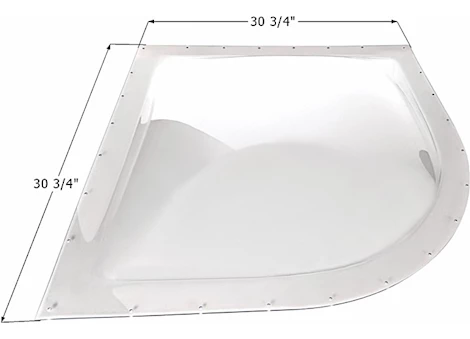 Icon Radius Edge RV Skylight, 26" x 26" - Translucent White