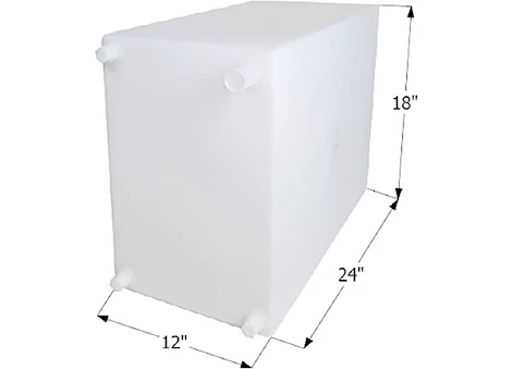 Icon Technologies Limited RV FRESH WATER TANK, WT2454, 24X18X12, 20 GAL W/1/2IN FITTINGS