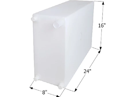 Icon Technologies Limited RV FRESH WATER TANK, WT2466, 24X16X8, 12 GAL, W/ 1/2IN FITTINGS, 1/2IN FPT (3), 1 1/4IN FILLER BOSS (1)