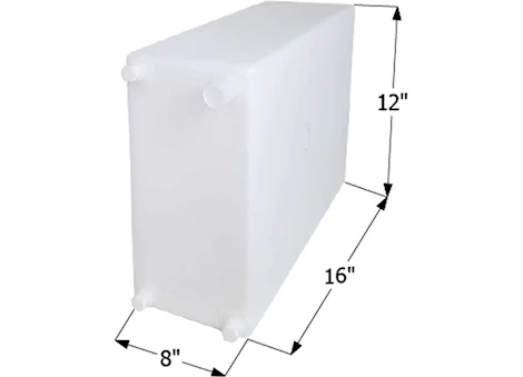 Icon Technologies Limited RV Fresh water tank, wt2474, 16x12x8, 6 gal w/ .5in fittings Main Image