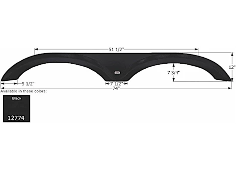 Icon Technologies Limited RV FENDER SKIRT, TANDEM, FOREST RIVER, FS2774, BLACK