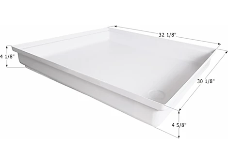 Icon RV Shower Pan - 32-1/8" x 30-1/8" x 4-5/8" - Polar White