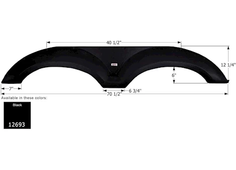 Icon Technologies Limited RV FENDER SKIRT, TANDEM, EVERGREEN, FS2693 BLACK
