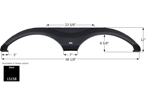 Icon Technologies Limited RV FENDER SKIRT, TANDEM, GRAND DESIGN, FS5158 , BLACK