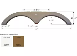 Icon Replacement Tandem Axle Fender Skirt for Keystone RVs - 72" x 14-1/4", Taupe