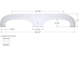 Icon Replacement Tandem Axle Fender Skirt for Keystone RVs - 66-1/2" x 11", Polar White | 01727