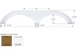 Icon Replacement Tandem Axle Fender Skirt for Keystone RVs - 73-1/2" x 13-3/4", Polar White