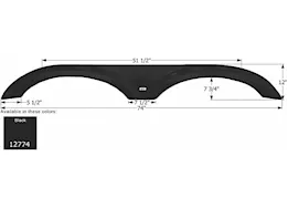 Icon Technologies Limited RV Fender skirt, tandem, forest river, fs2774, black
