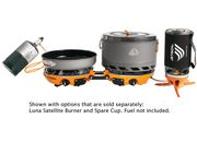 Jetboil genesis base camp dual-burner cooking system includes fluxpot, frypan & carrying bag