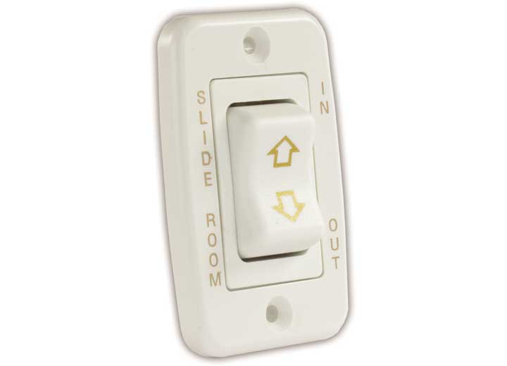 JR Products LOW PROFILE SINGLE SLIDE-OUT SWITCH, WHITE