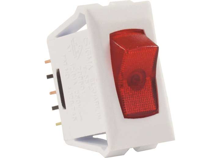 JR Products ILLUMINATED 12V ON/OFF SWITCH, RED/WHITE