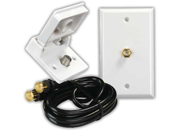 JR Products Interior/exterior cable tv installation kit - white Main Image