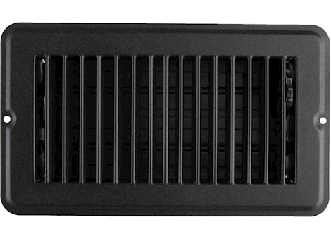 JR Products 4in x 8in floor register dampered, metal, black Main Image