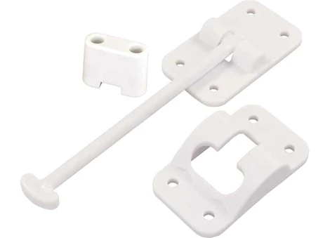 JR Products 6IN T-STYLE DOOR HOLDER W/BUMPER, POLAR WHITE