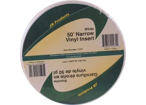 JR Products 50FT NARROW VINYL INSERT - WHITE