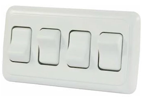 JR Products Quad rocker switch assembly w/bezel, white Main Image