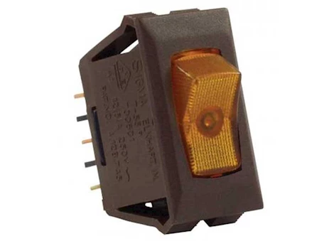 JR Products ILLUMINATED 12V ON/OFF SWITCH, AMBER/BROWN