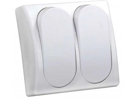 JR Products MODULAR SPST ON/OFF DOUBLE SWITCH, WHITE